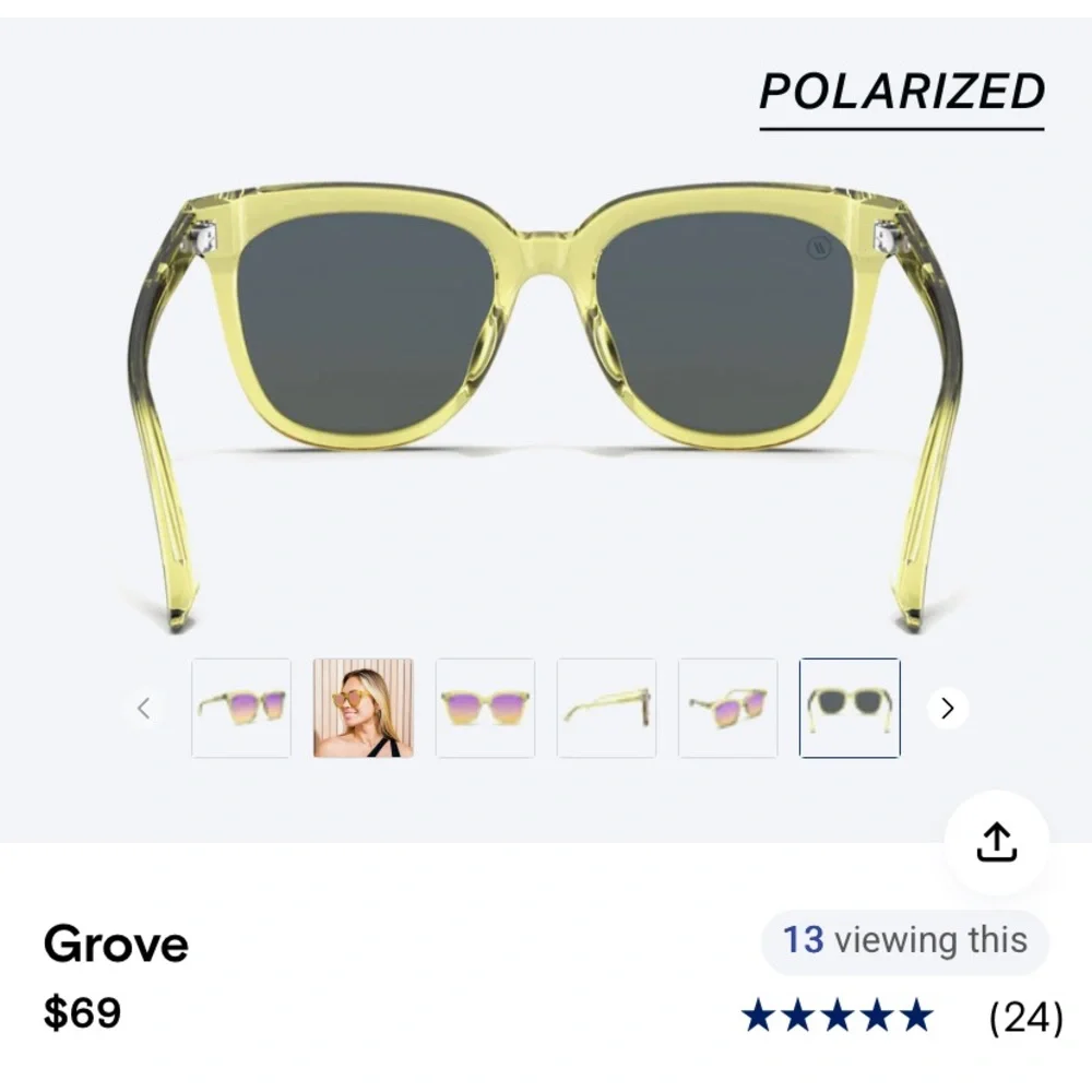Blenders Grove- Spark Lime polarized sunglasses - Picture 3 of 9